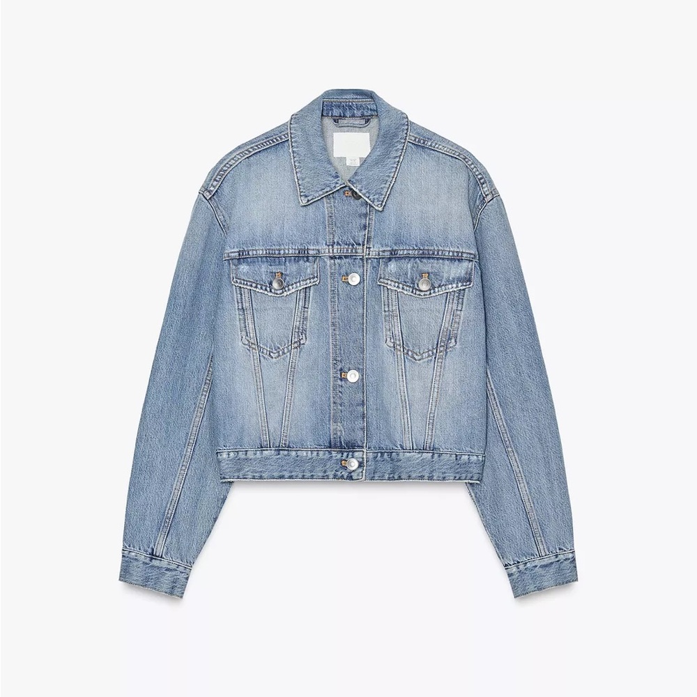 ZARA Denim Rhinestone Jacket - Picture 4 of 11